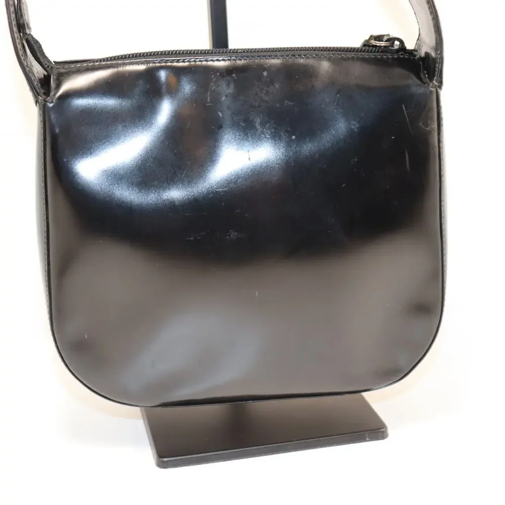 Vintage Gucci‎ Black Patent GG Logo Shoulder Bag